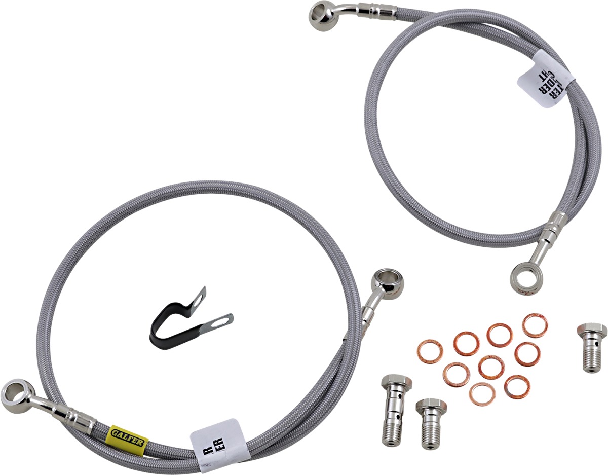 Stainless Steel Front 2-Line Brake Line - For 08-15 Kawasaki ZX10R Ninja - Click Image to Close