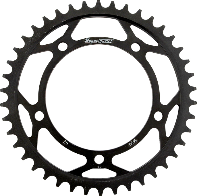 Supersprox Steel Rear Sprocket 42T Black 530 Fits 00-16 Triumph Suzuki - Click Image to Close