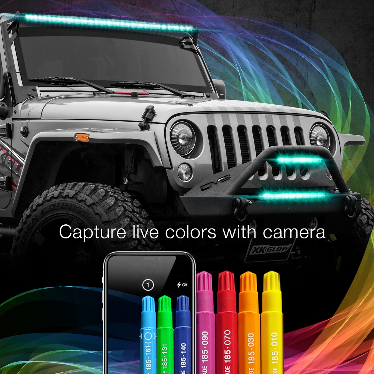 32" Multi-Color XKChrome RGBW LED Light Bar w/Bluetooth - Click Image to Close