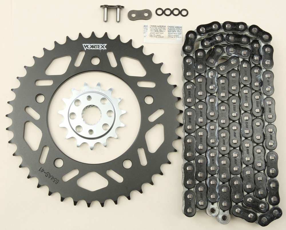 V3 Chain & Sprocket Kit Black RX Chain 520 15/41 Black Steel - For 15-22 Yamaha R1/M - Click Image to Close