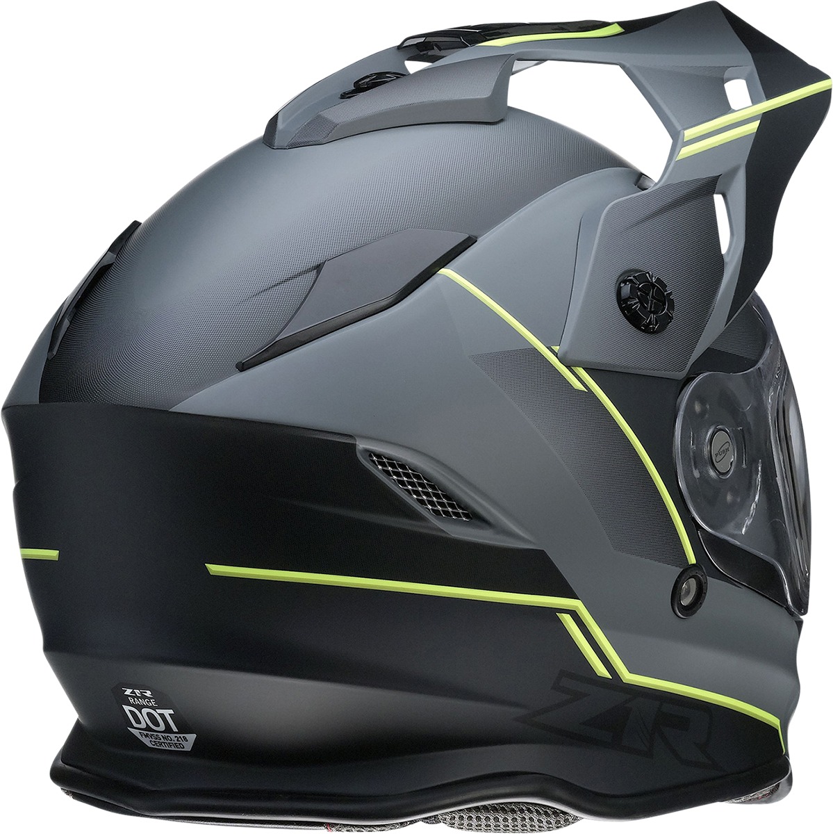 Range Bladestorm Dual-Sport Snow Helmet Large - Gray/Black/Yellow - Click Image to Close