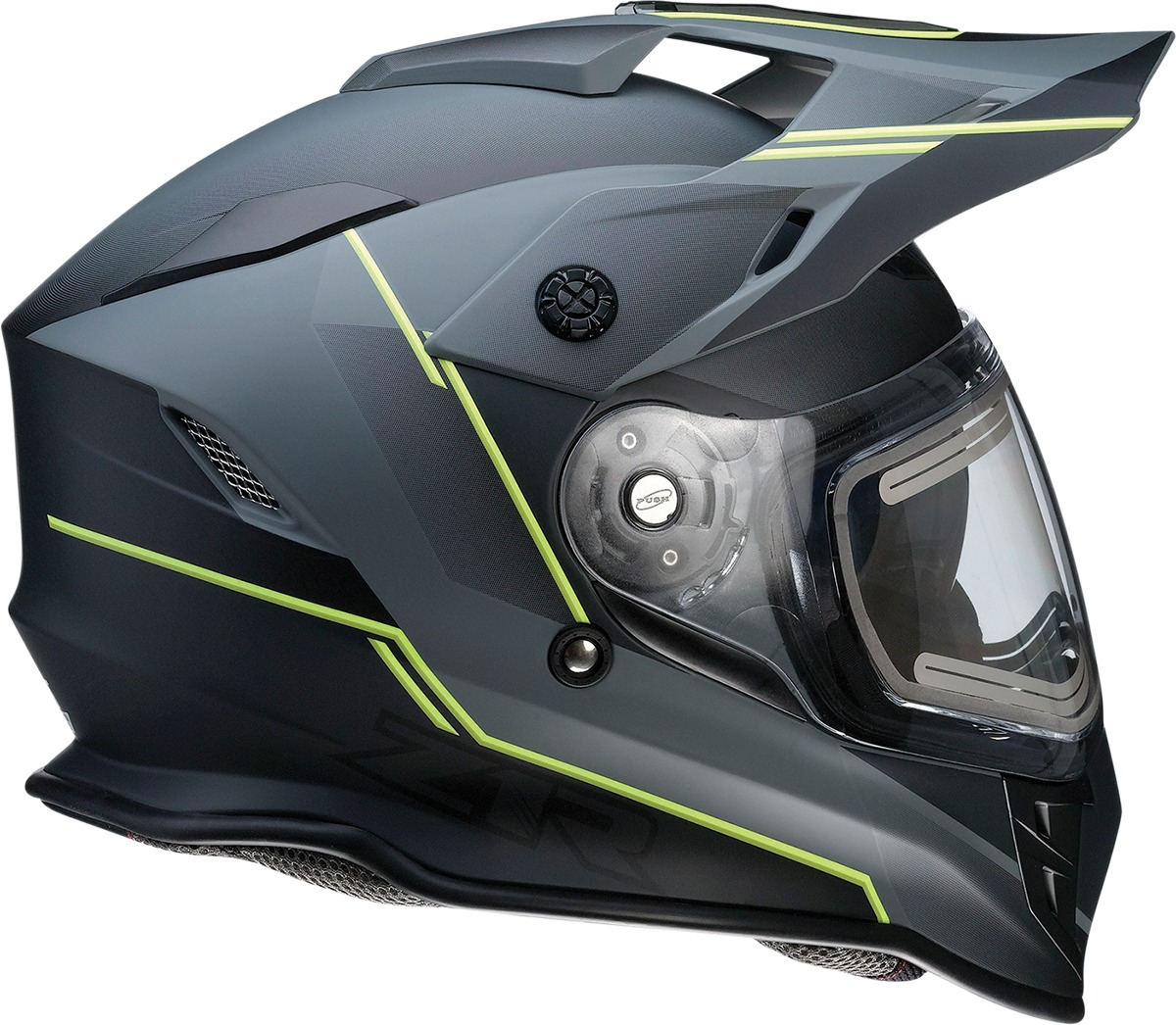Range Bladestorm Dual-Sport Snow Helmet 2X-Large - Gray/Black/Yellow - Click Image to Close