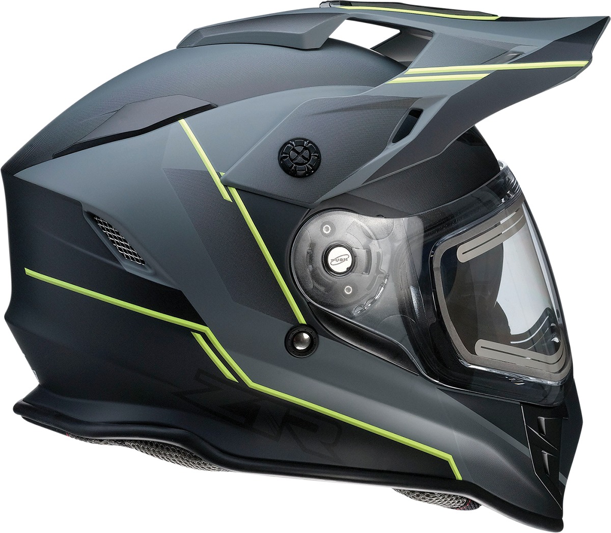 Range Bladestorm Dual-Sport Snow Helmet Medium - Gray/Black/Yellow - Click Image to Close