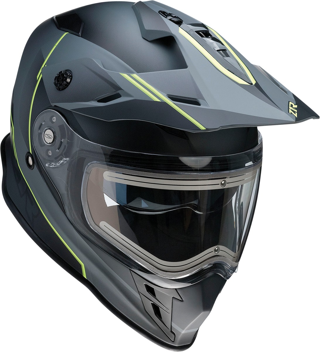 Range Bladestorm Dual-Sport Snow Helmet Large - Gray/Black/Yellow - Click Image to Close