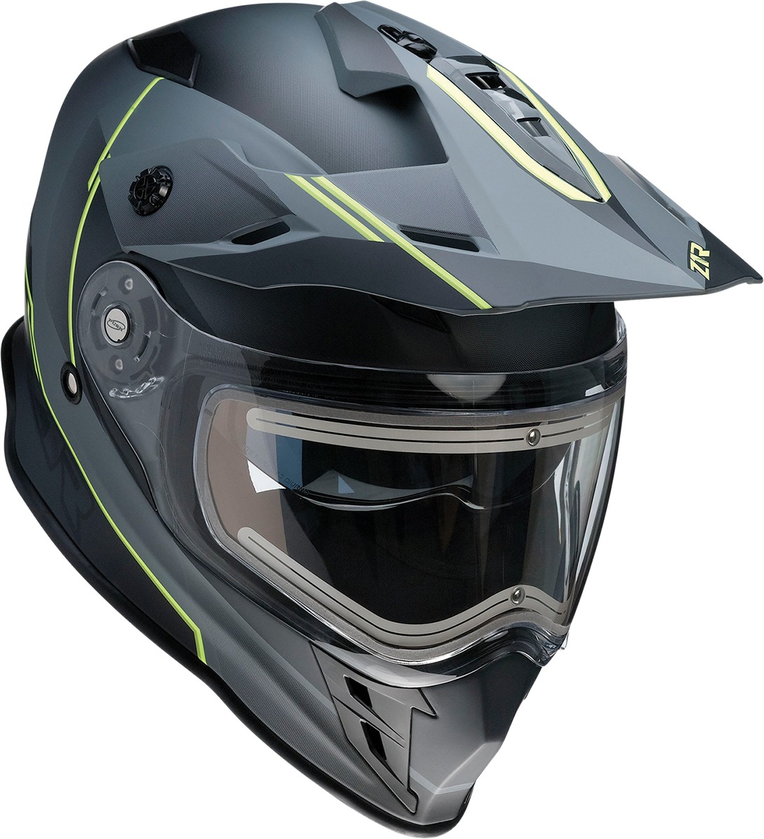 Range Bladestorm Dual-Sport Snow Helmet 2X-Large - Gray/Black/Yellow - Click Image to Close