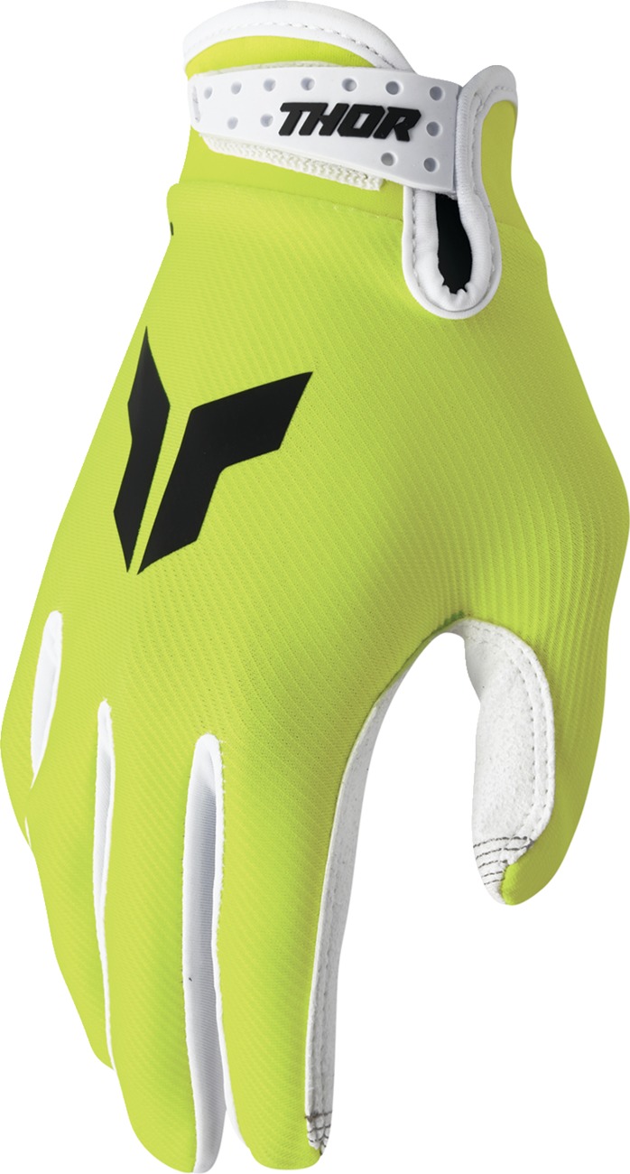 THOR LAUNCHMODE Gloves Acid/White Men's Large - Men's off-road gloves in Acid/White, size Large - Click Image to Close