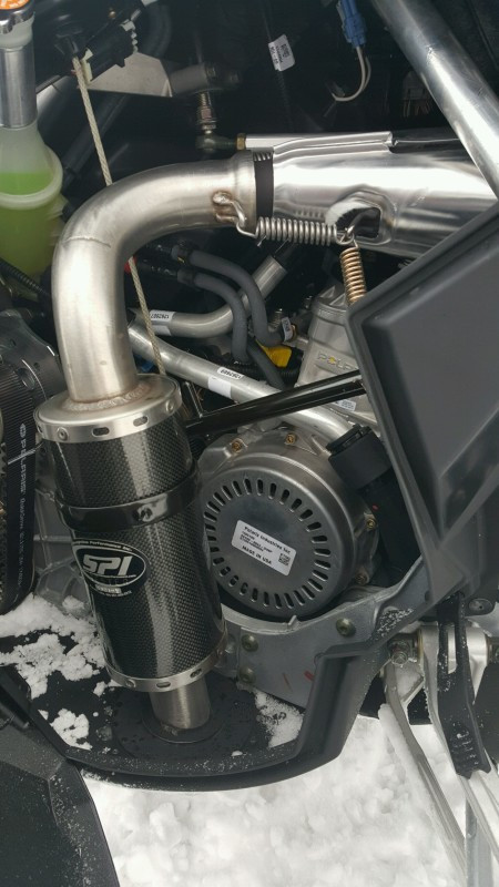 Lightweight Carbon Silencer Snowmobile Muffler - 15-19 Polaris 800 HO AXYS - Click Image to Close