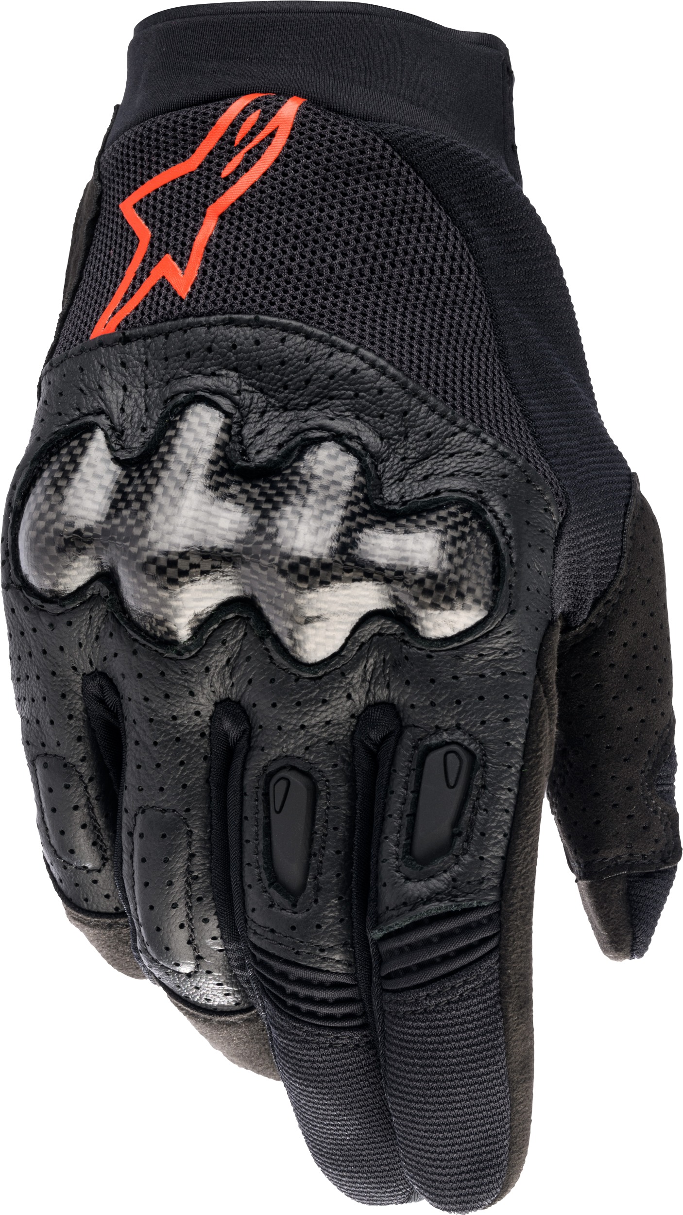 Alpinestars Megawatt Gloves Black/Fluorescent Red 3X-Large - Durable 3X-Large gloves in Black/Red - Click Image to Close