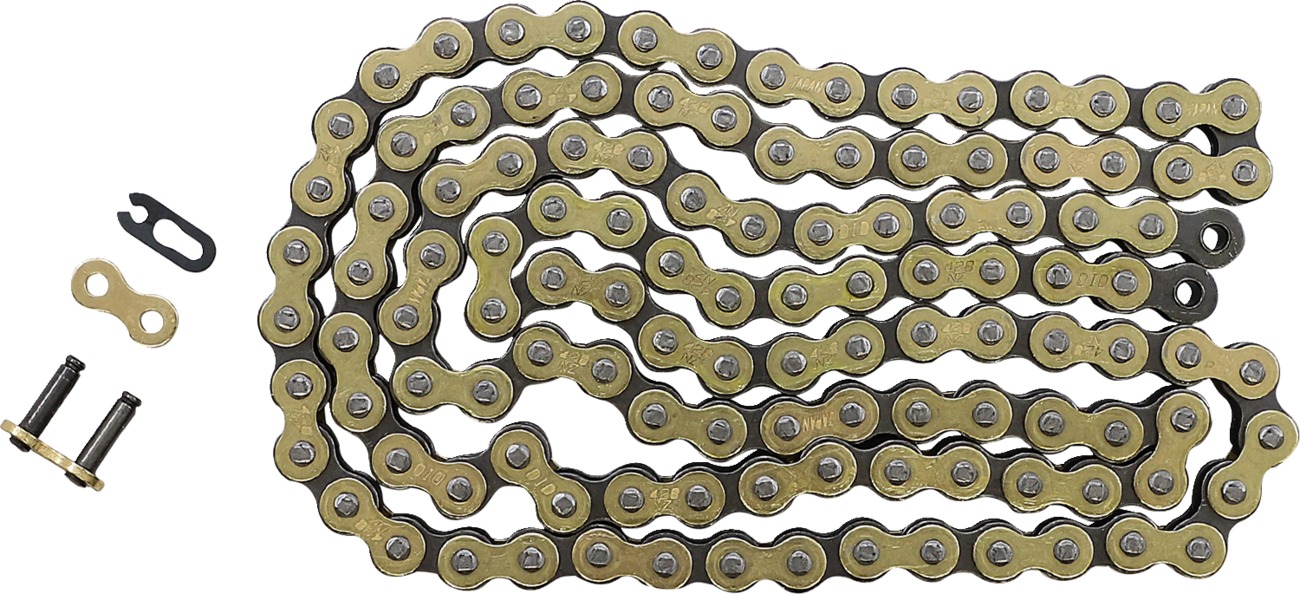 DID 428NZ Gold and Black 130 Link Non-Sealed Drive Chain - Gold/Black 130 link non-sealed chain for 100cc max - Click Image to Close