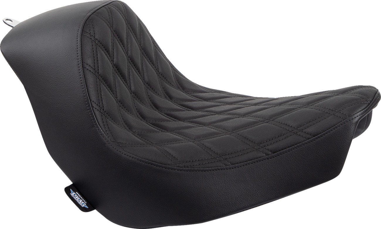 Drag Specialties Solo Seat Double Diamond Black For Harley Low Rider - Solo seat, double diamond, For Harley Low Rider models - Click Image to Close