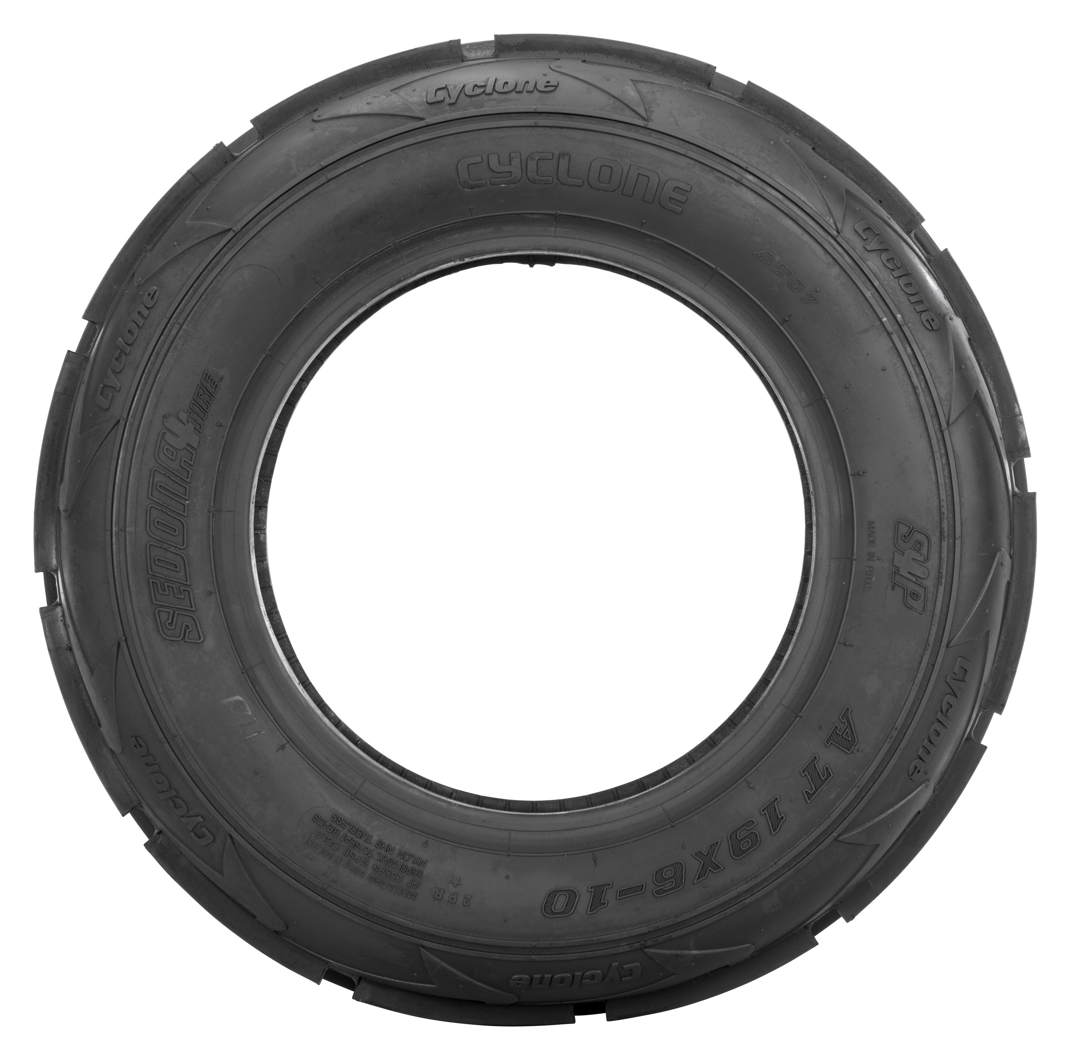 19X6-10 Cyclone Sand Rib Front ATV Tire - Click Image to Close