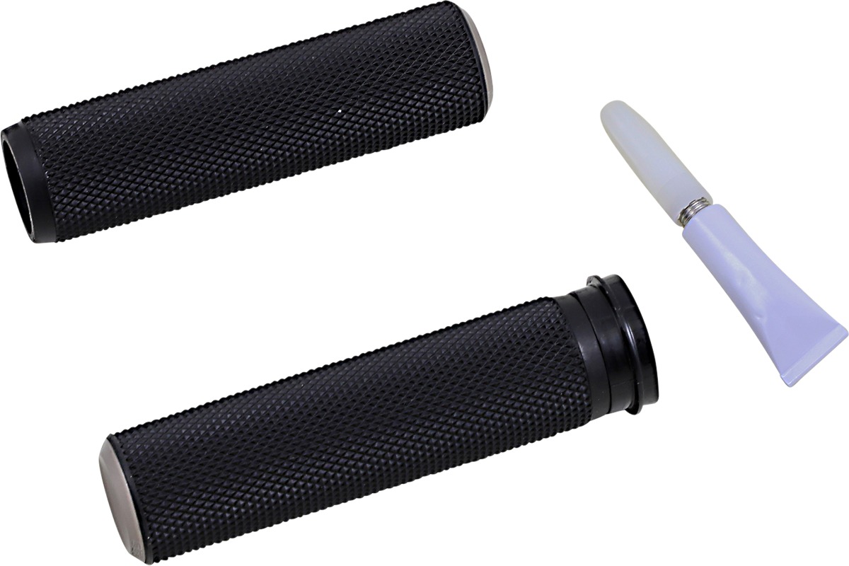 Arlen Ness Knurled Grips Black Titanium For Harley-Davidson - Knurled grips for Harley-Davidson models - Click Image to Close