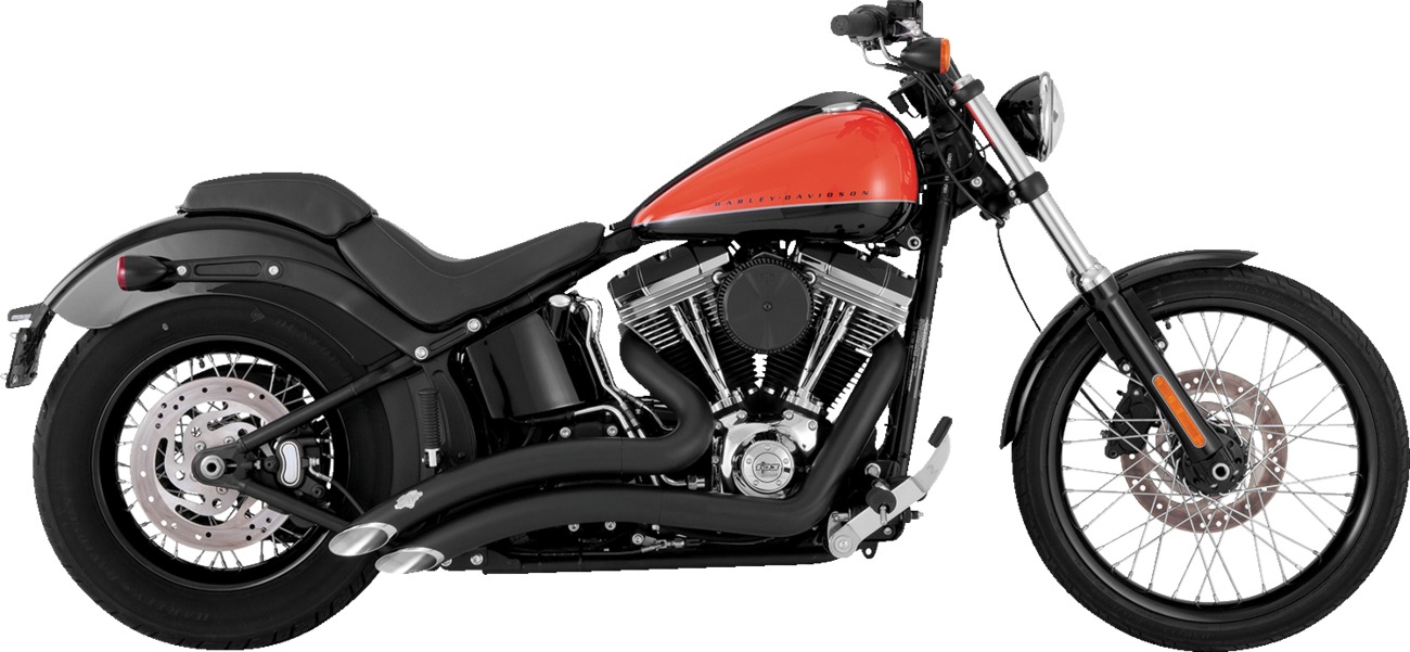 Vance & Hines Big Radius 2-2 Black Exhaust Fits HD Softail 86-17 - Click Image to Close