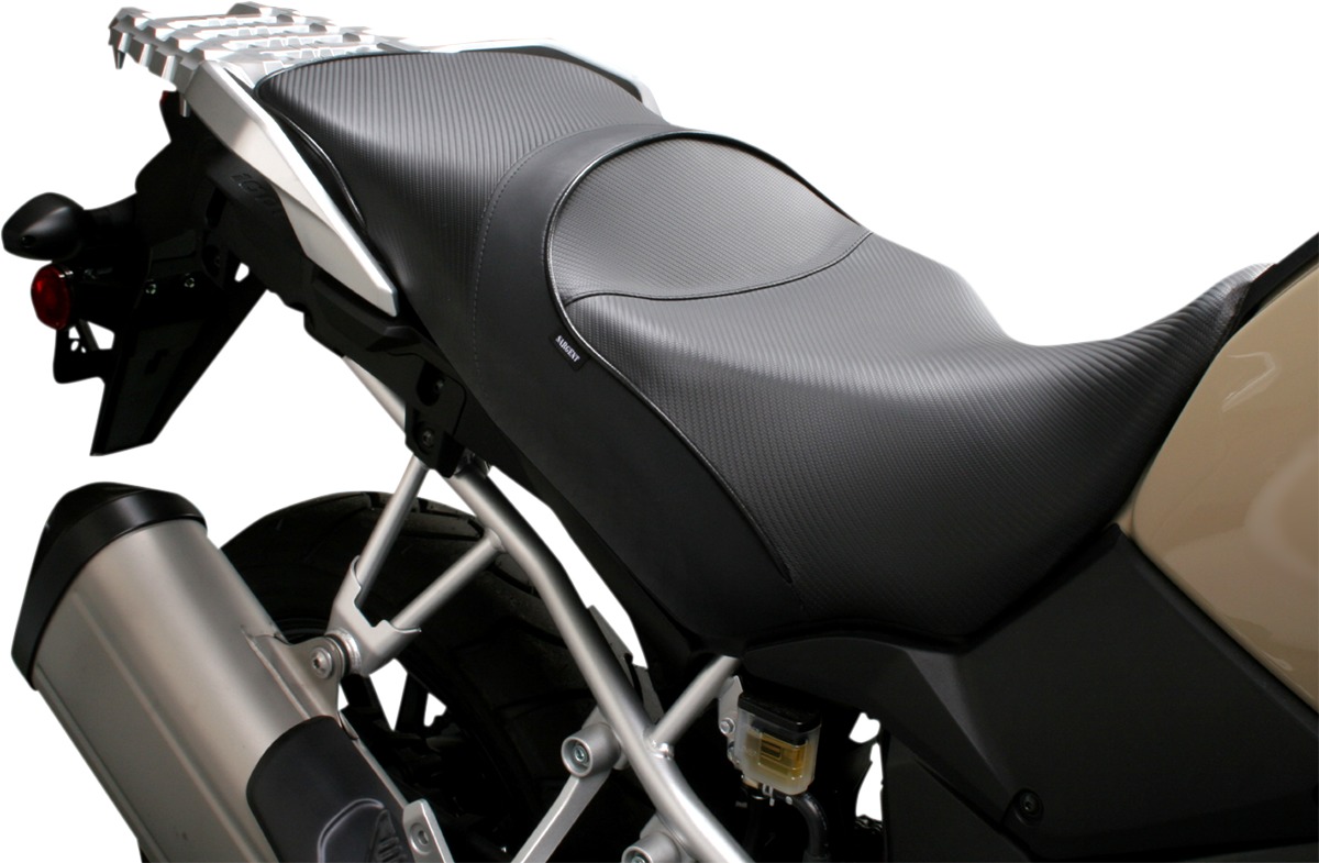 World Sport Performance Plain CarbonFX Vinyl Solo Seat - VStrom 1000 - Click Image to Close