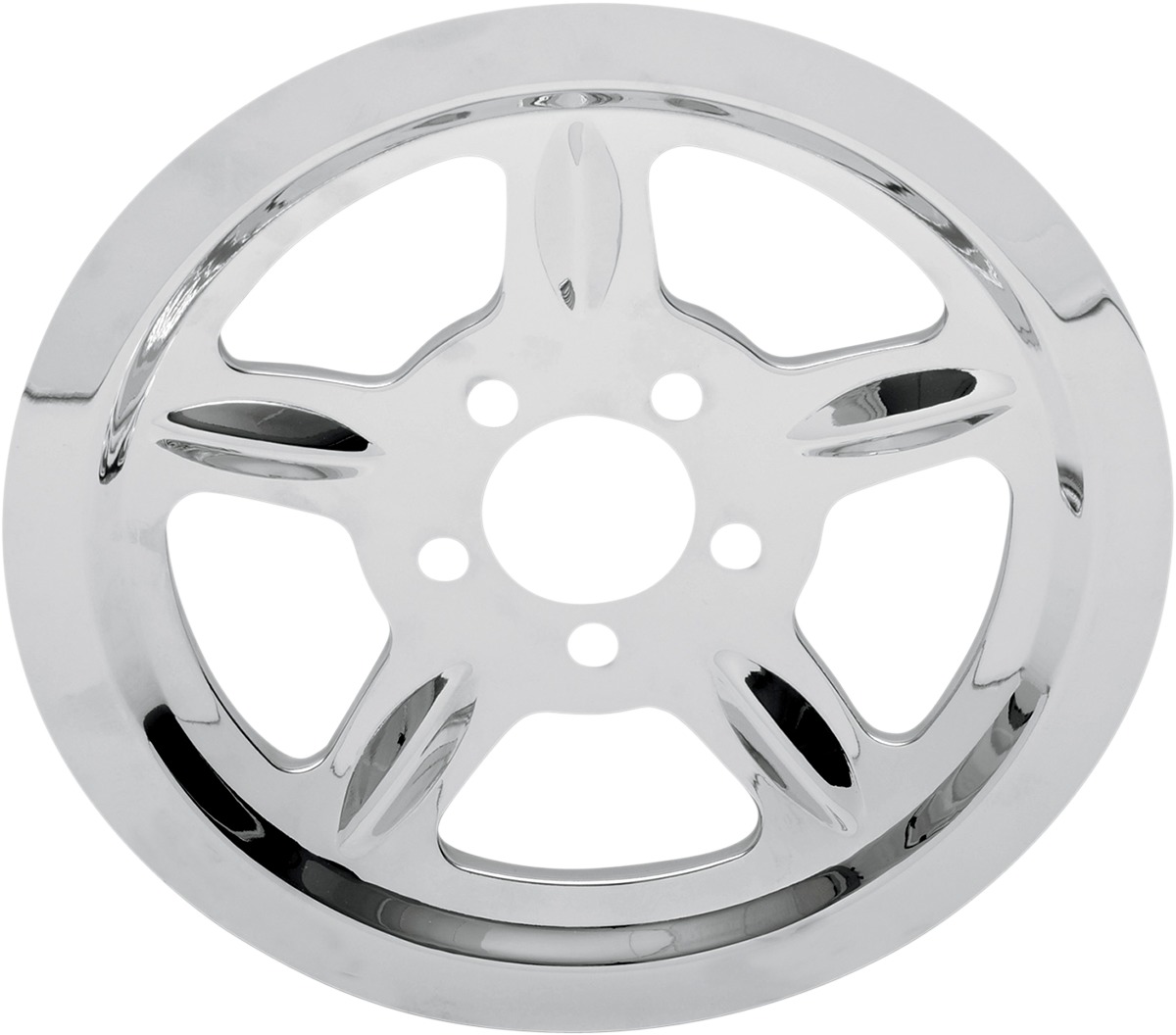 Drag Specialties Chrome Outer Rear Pulley Insert For Harley-Davidson XL - Chrome pulley insert for Harley-Davidson XL models - Click Image to Close