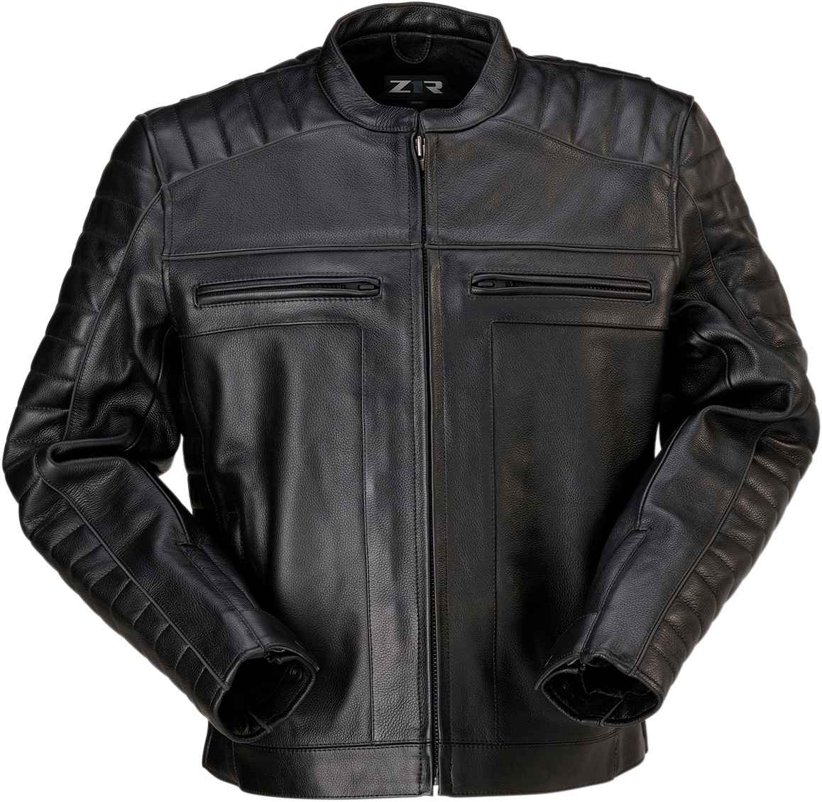 Z1R Artillery Leather Jacket Black Men's Small - Premium black leather riding jacket, men's size S - Click Image to Close