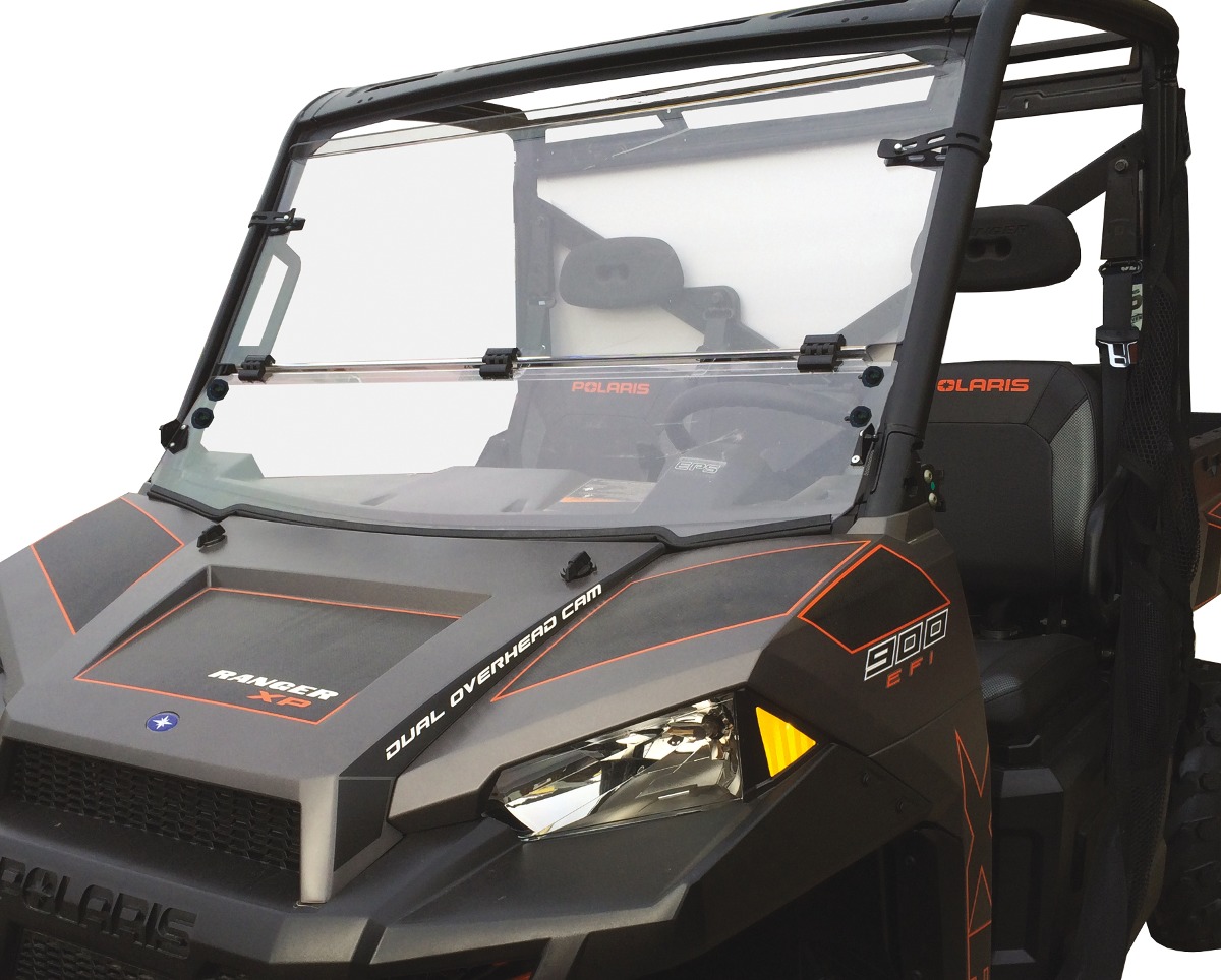 Hard-Coated Folding Windshield - For 13-19 Full Size Ranger & Crew - Click Image to Close