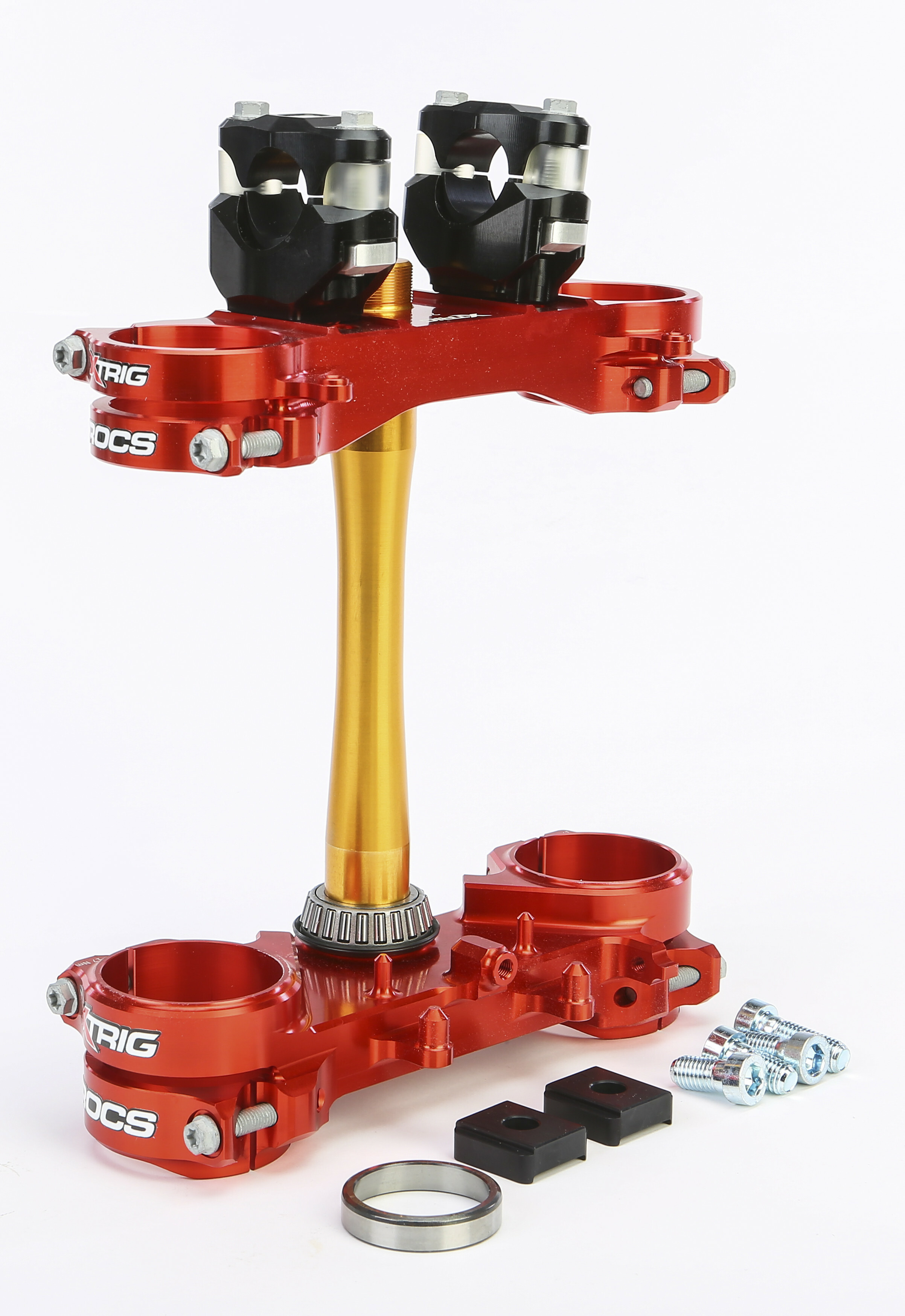 ROCS Tech Triple Clamp 22mm Red - For 21-22 CRF450R/RX & 2022 CRF250R - Click Image to Close