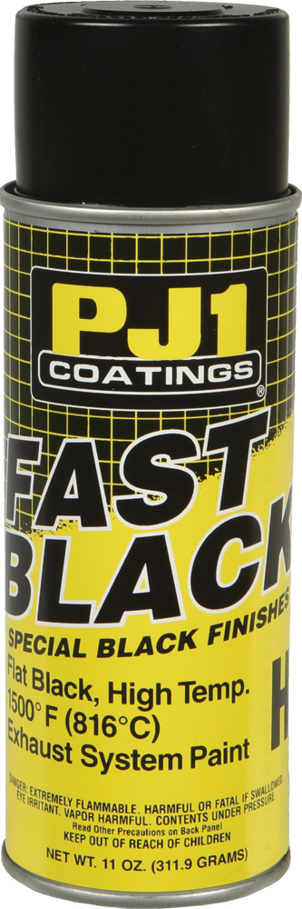 Case of 6 - Fast Black 1500f High Temp Paint, Flat Finish, 11oz Aerosol - Click Image to Close
