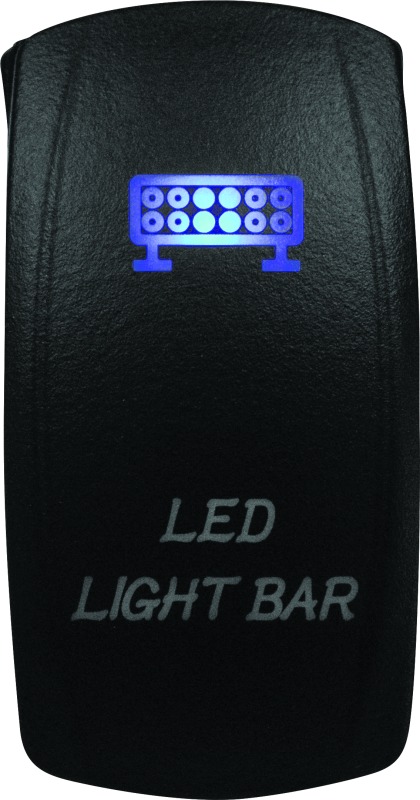 DragonFire Racing Lighted Switch LED Light Bar On/Off Blue - LED light bar switch, blue illumination, On/Off - Click Image to Close