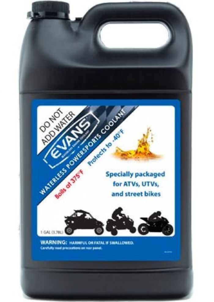 Evans Waterless Powersports Coolant 1 Gallon - Waterless coolant for all powersport vehicles - Click Image to Close