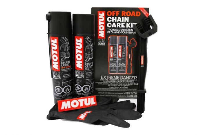 MOTUL Offroad Chain Care Kit with Cleaner, Lube, and Brush - Complete chain cleaning and lube kit for offroad use - Click Image to Close