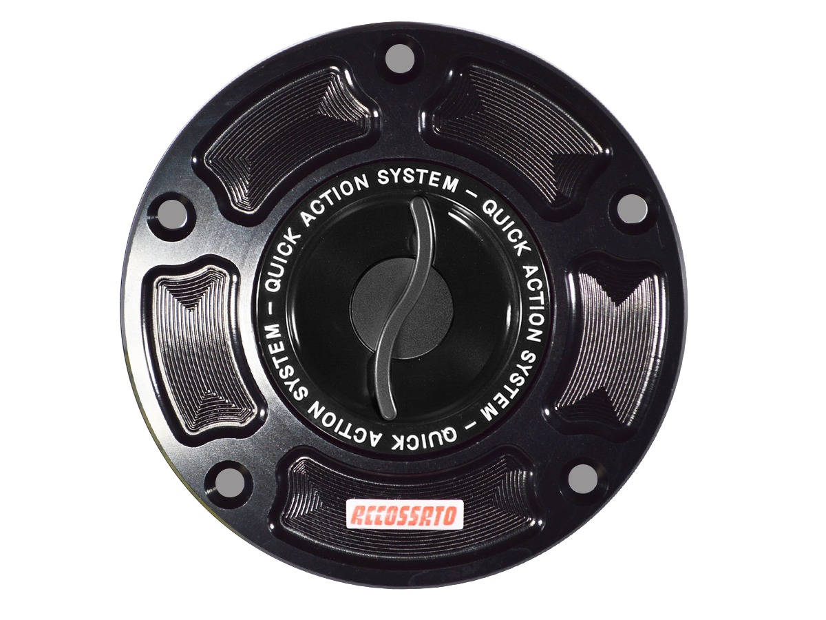 Accossato Quick-Turn Fuel Cap Black for Aprilia RSV4 - Black quick-turn fuel cap for Aprilia RSV4 - Click Image to Close