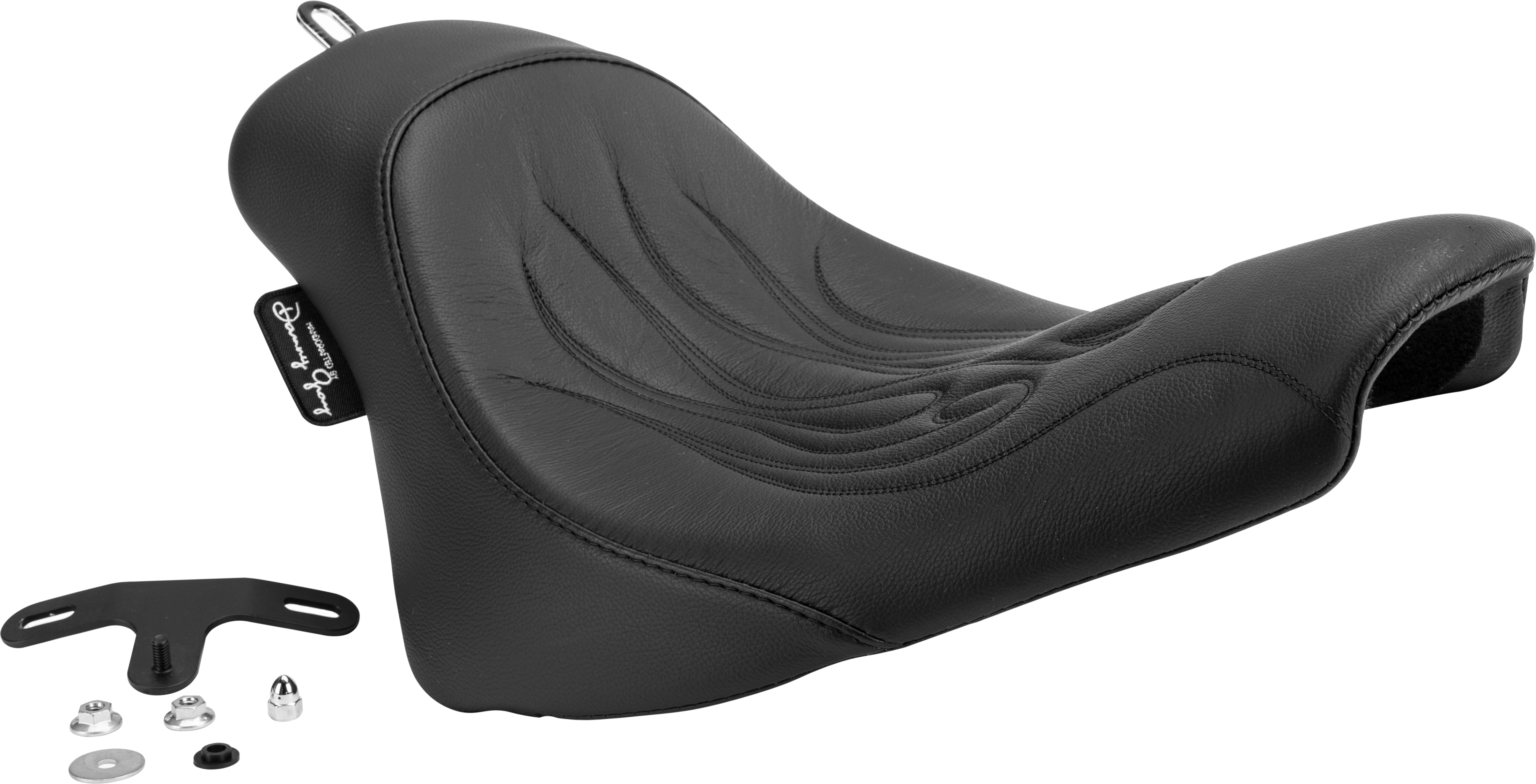 Buttcrack Flame Solo Seat Very Low&Back - For 08-17 Harley FLSTC Softail - Click Image to Close