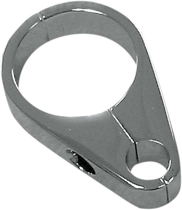 Drag Specialties Cable Clamp Chrome 1-1/2in Single Cable - Chrome billet cable clamp for 1-1/2in bars - Click Image to Close