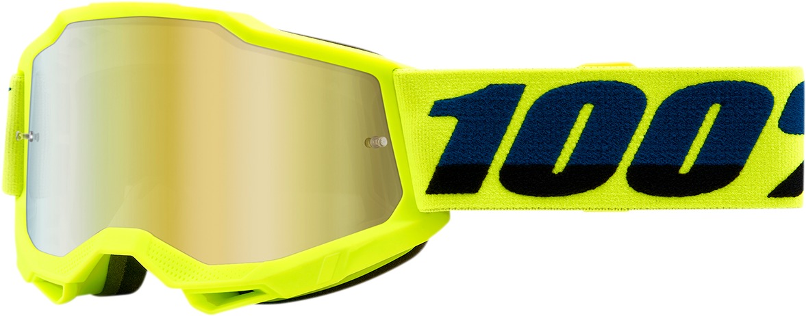 Accuri 2 Youth Fluorescent Yellow Goggles - Gold Mirrored Lens - Click Image to Close