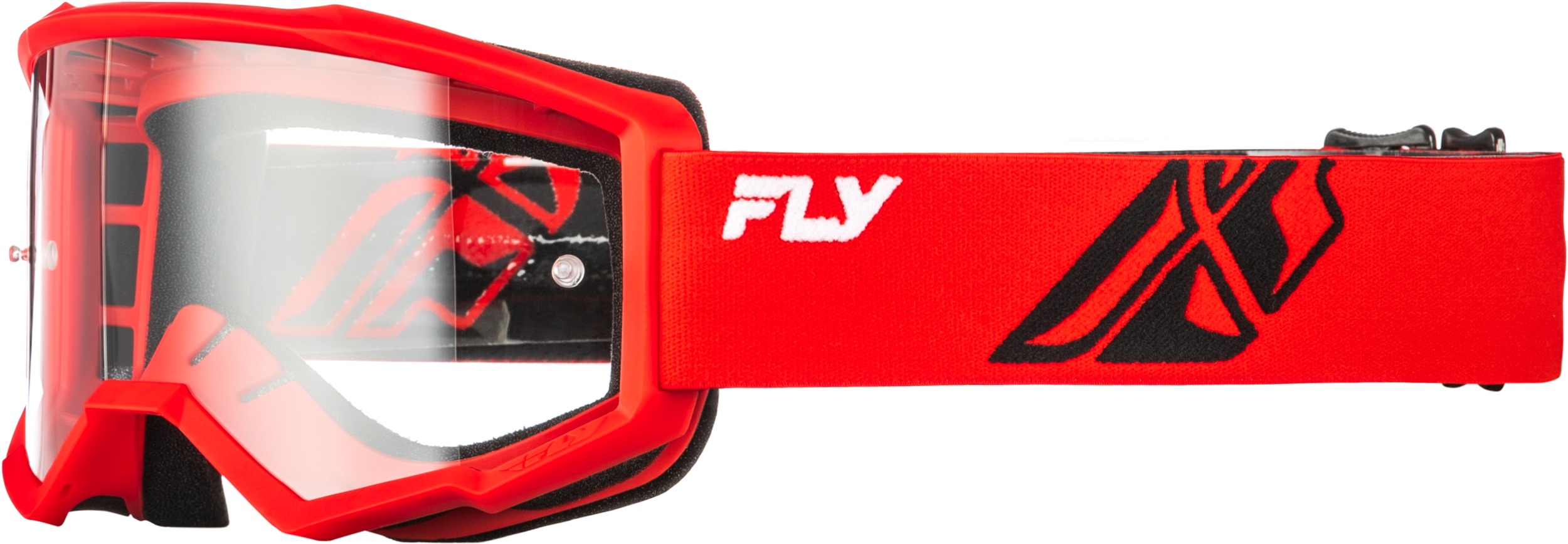 Fly Racing Focus Goggle Red/Black Clear Lens - Red/Black offroad goggles with clear lens - Click Image to Close