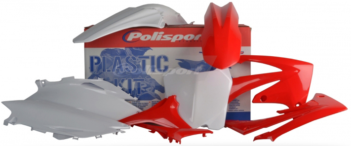 Plastic Kit - Original Red/White - For 09-10 Honda CRF450R CRF250R - Click Image to Close