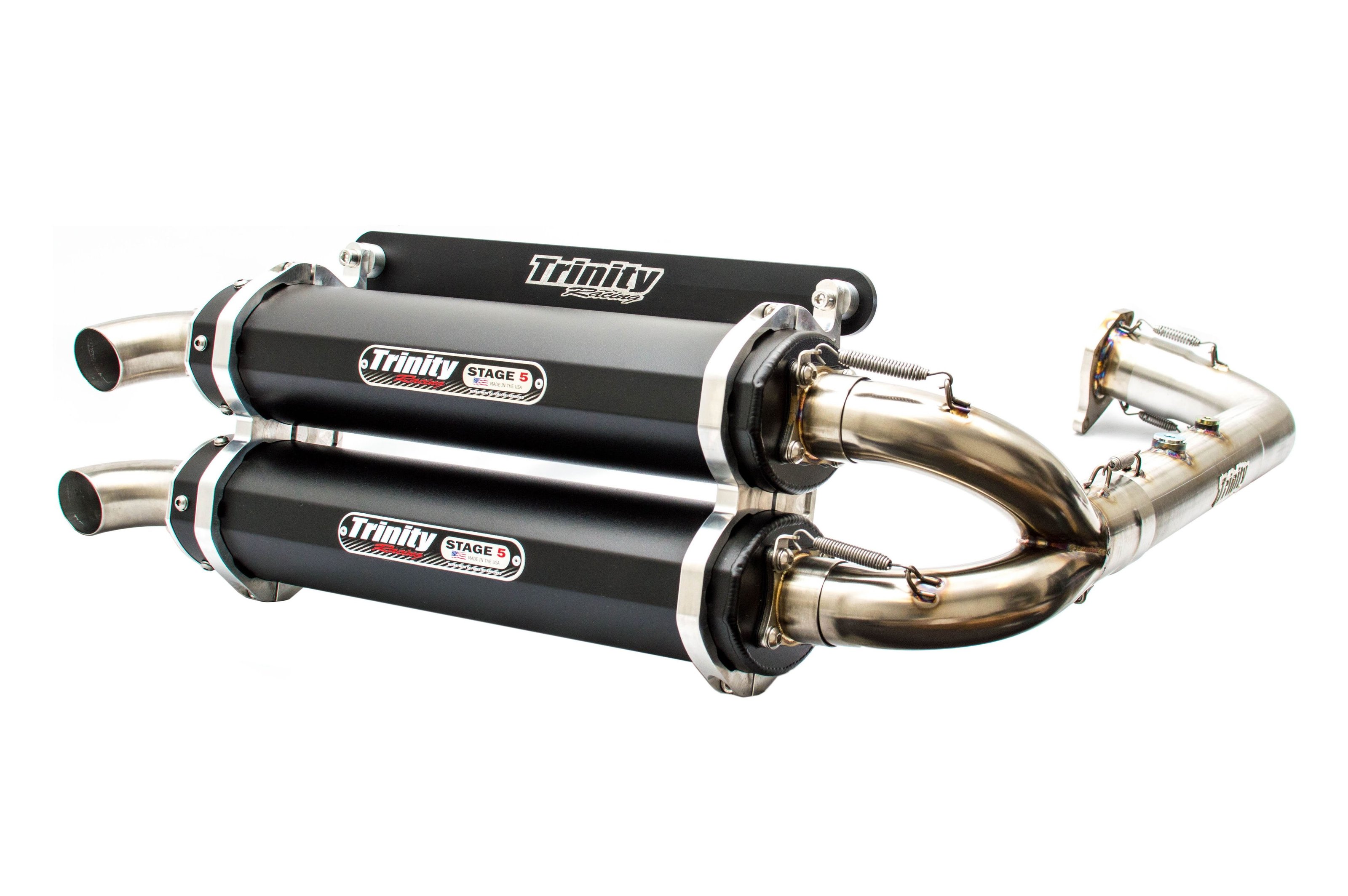 Dual Black Aluminum Full Exhaust - For 20-21 Polaris RZR Pro XP - Click Image to Close