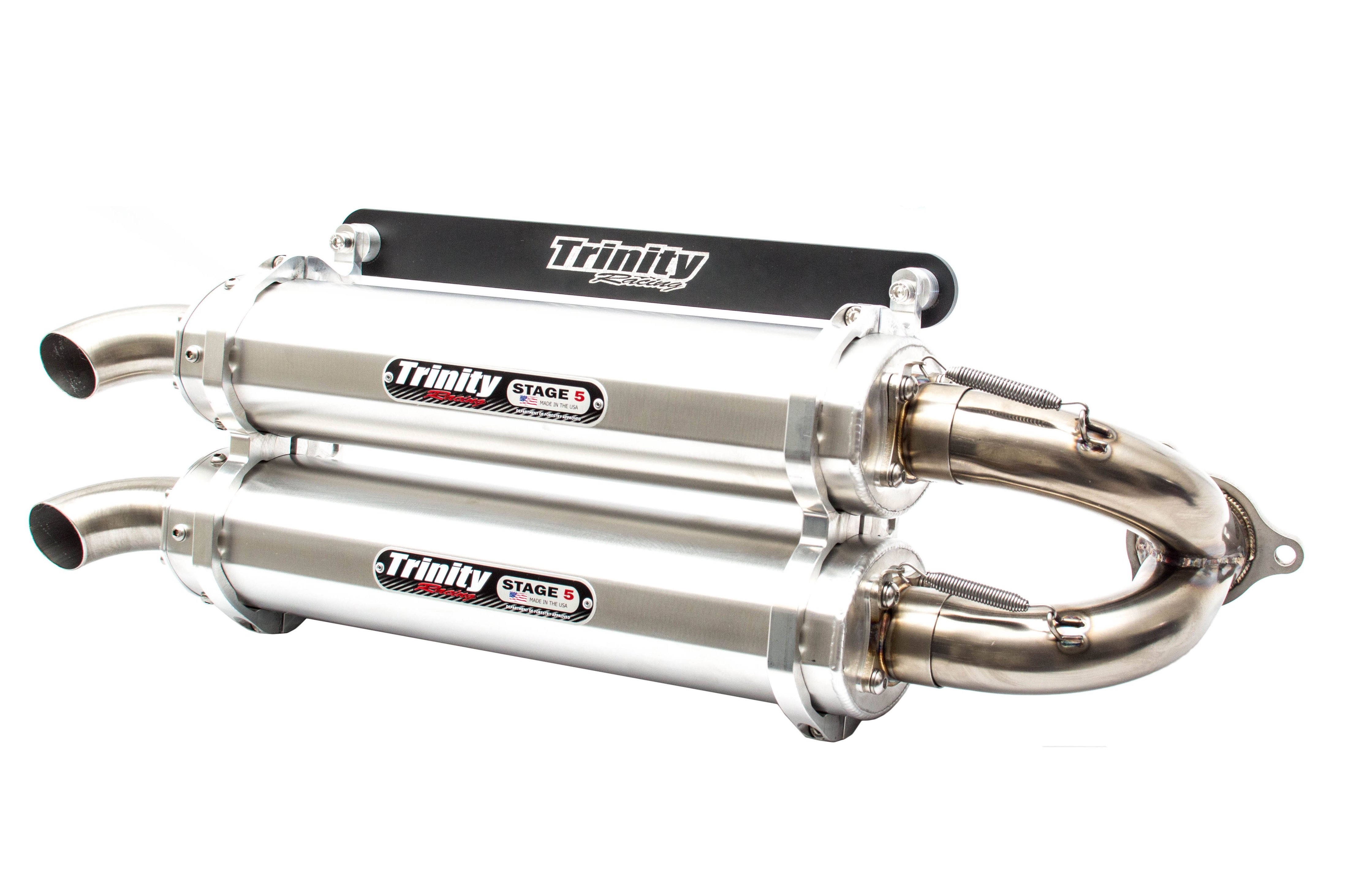 Dual Brushed Aluminum Slip On Exhaust - For 20-21 Polaris RZR Pro XP - Click Image to Close