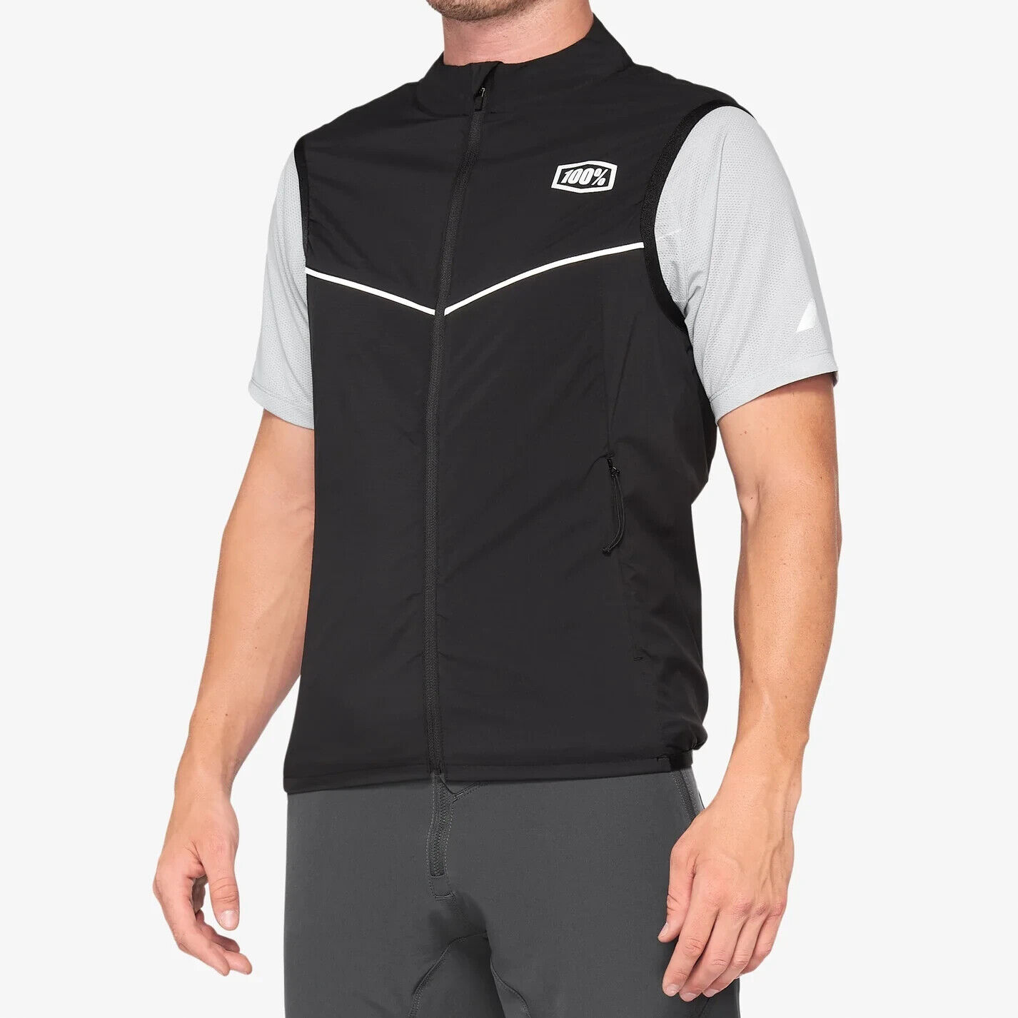 100% Corridor Stretch Vest Black Medium - Men's - Click Image to Close