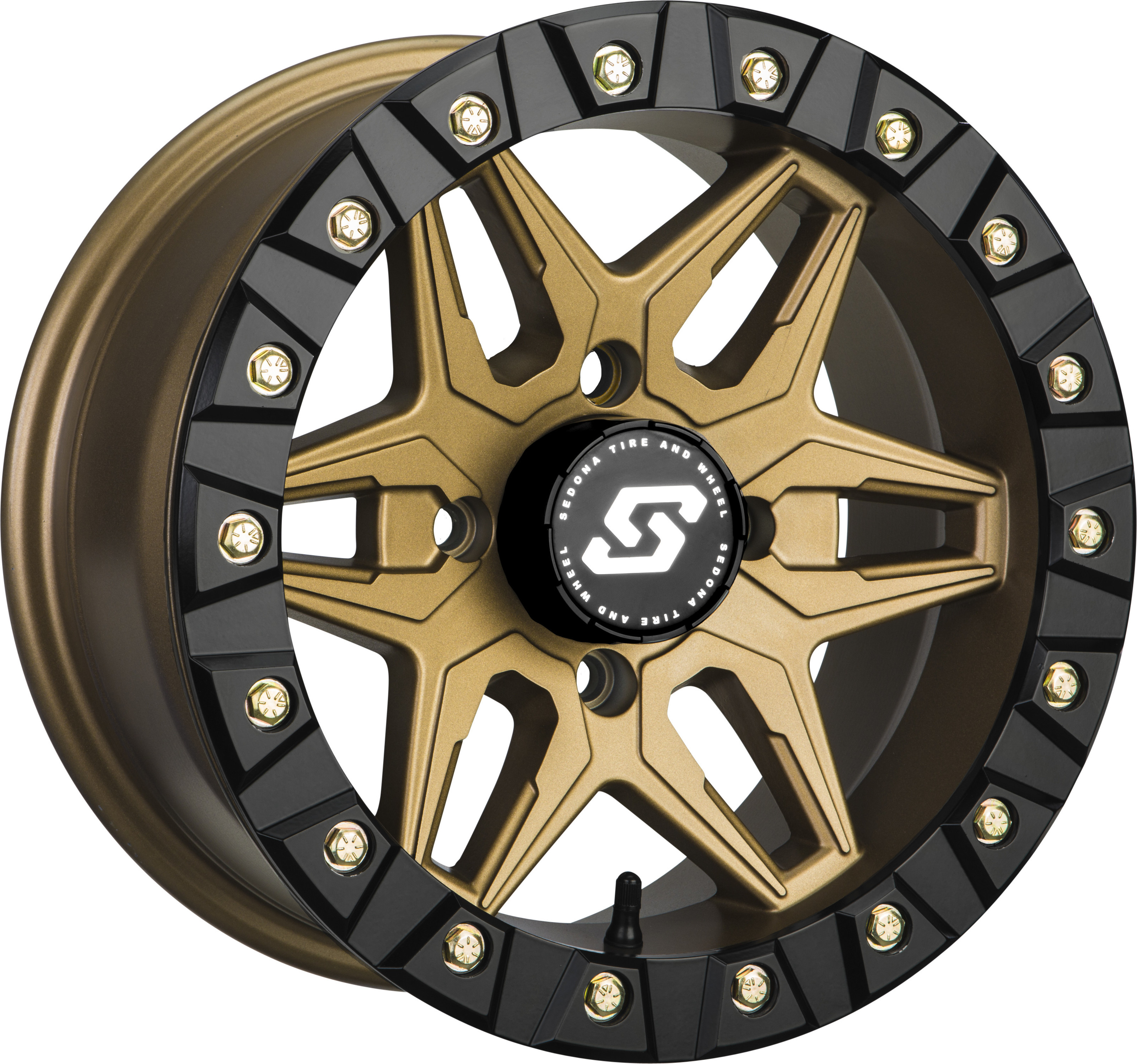 Sedona Split 6 Beadlock Wheel 15x6 4/137 +38mm Bronze/Black - 15x6 beadlock wheel bronze 4/137 For select UTV/ATV models - Click Image to Close