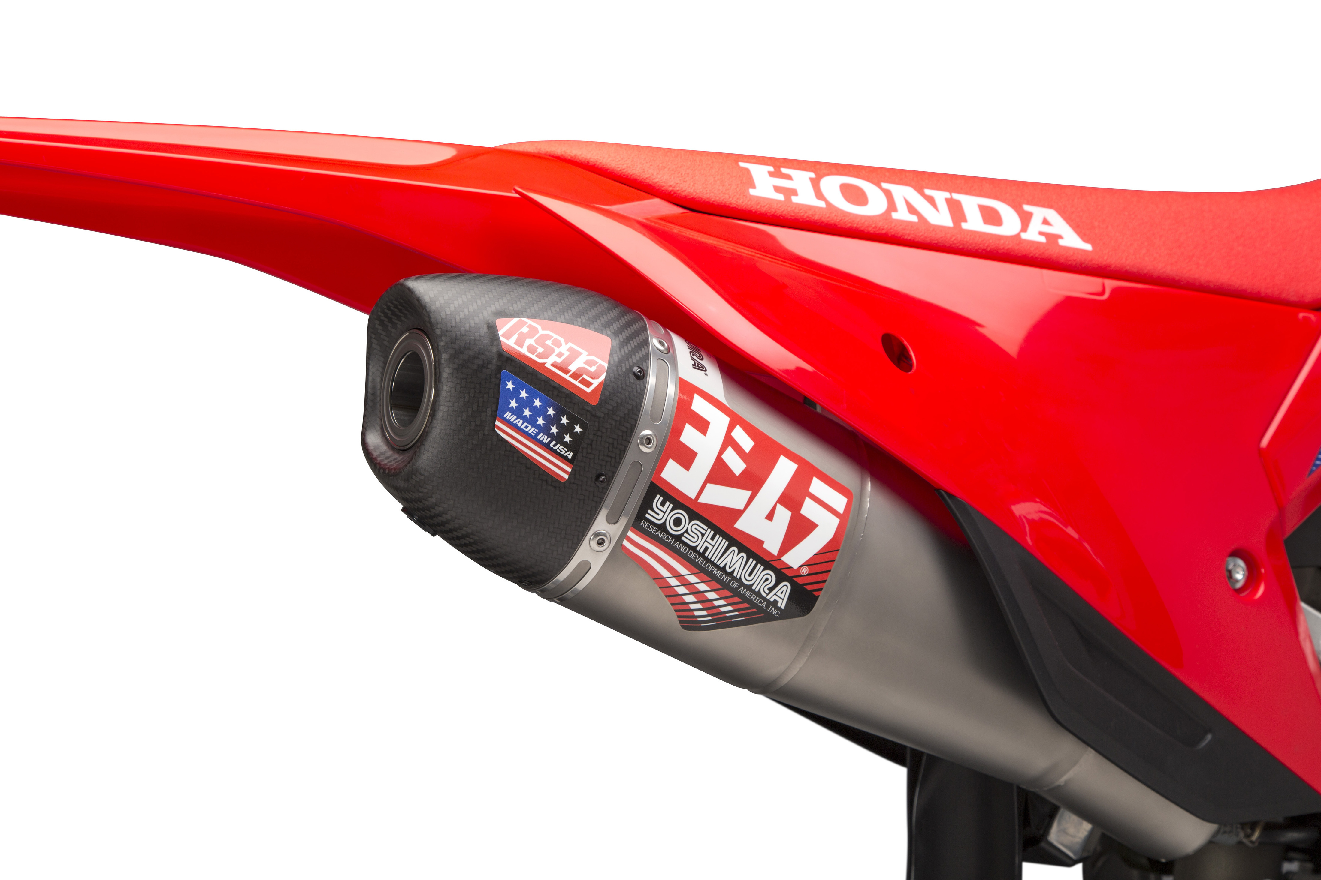 RS-12 Slip On Exhaust Muffler w/CF Cap - For 21-24 Honda CRF450R - Click Image to Close