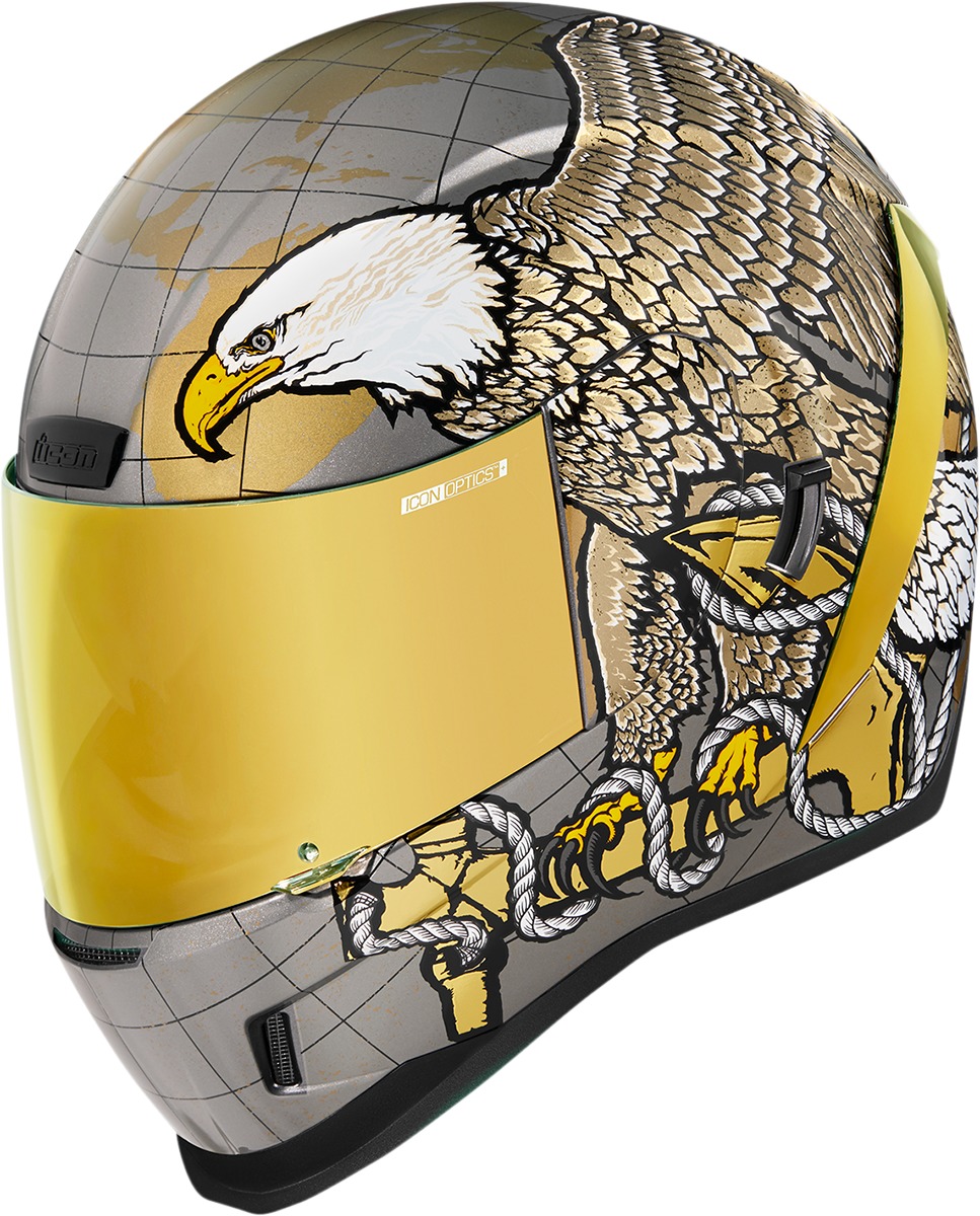 ICON Airform Semper FI Helmet XS Gold - Full-face helmet with Semper Fi graphic - Click Image to Close