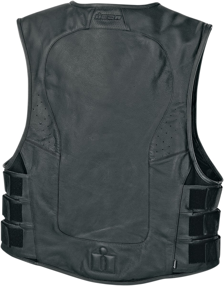 D30 Leather Vest - Black Men's 4X-Large - Click Image to Close