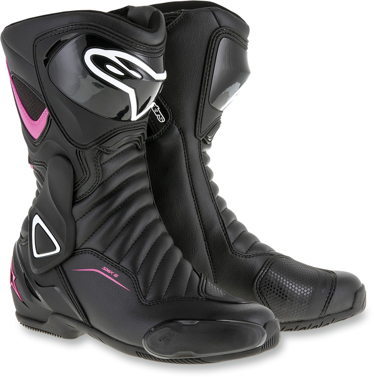 Women's SMX6 Vented Street Riding Boots Black/Pink/White US 7 - Click Image to Close