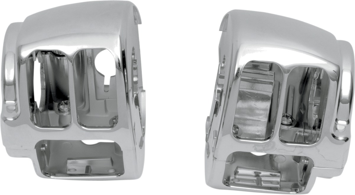 Drag Specialties Handlebar Switch Housing Kit Chrome Harley-Davidson - Chrome switch housing kit For Harley-Davidson models - Click Image to Close