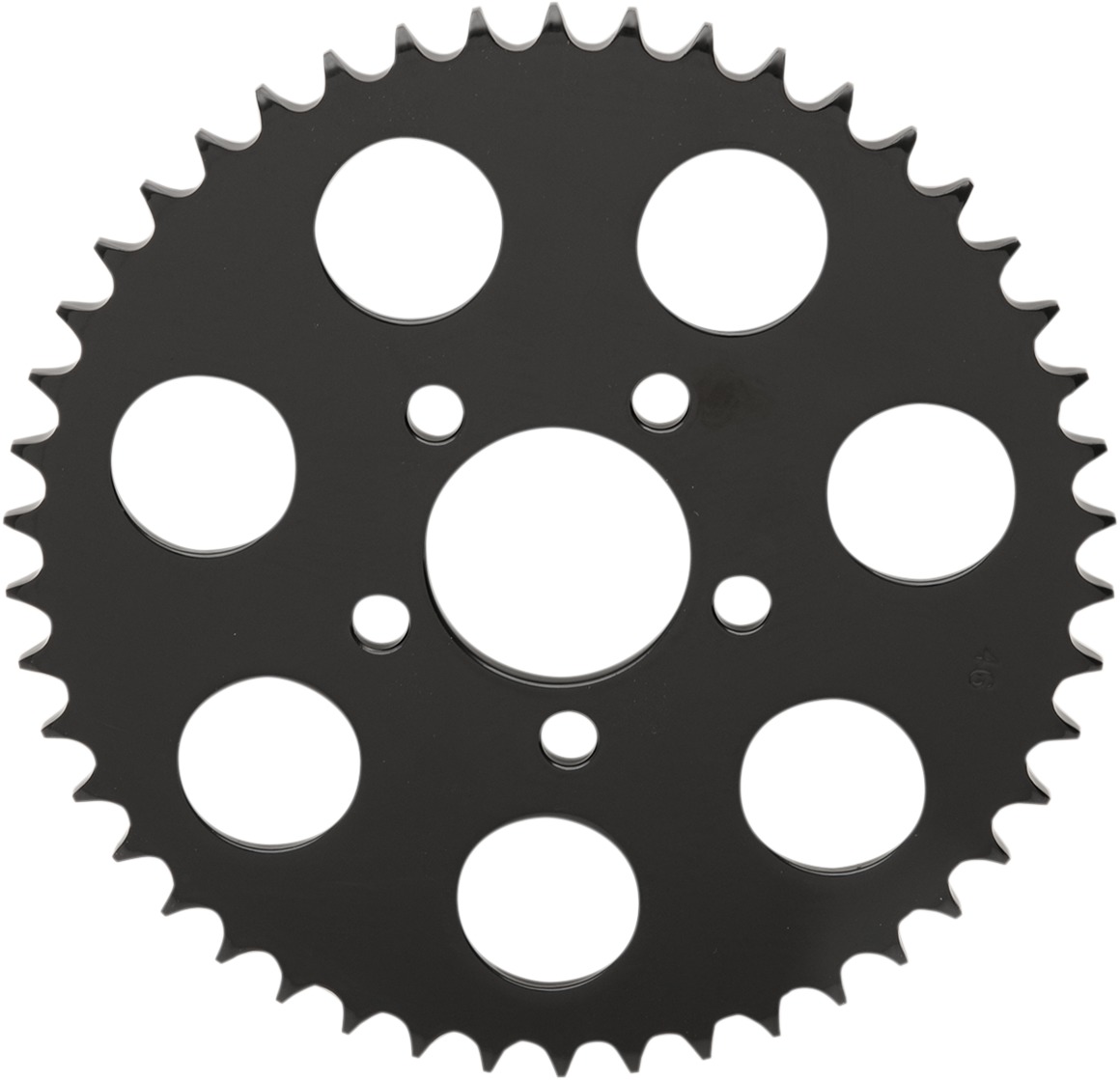 Drag Specialties 530 Chain Conversion Rear Sprocket 46T Black Harley For 2000-2024 - Click Image to Close
