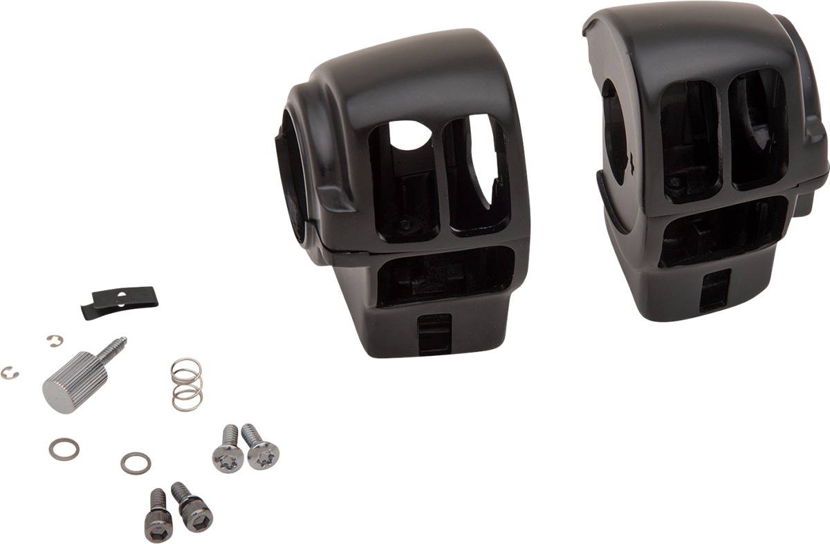 Drag Specialties Handlebar Switch Housing Kit Black For Harley-Davidson - Switch housing kit for Harley-Davidson models - Click Image to Close