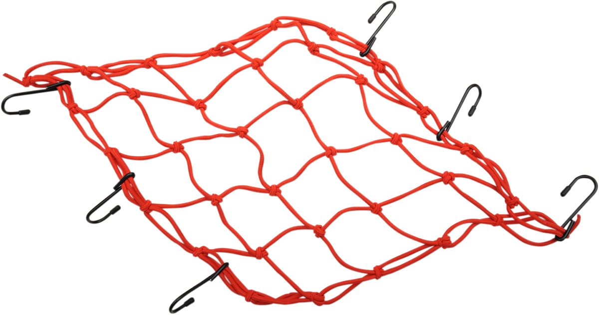 15" x 15" Super Bungee Cargo Net - Red - Genuine EMGO 6 Hook Tiedown - Click Image to Close