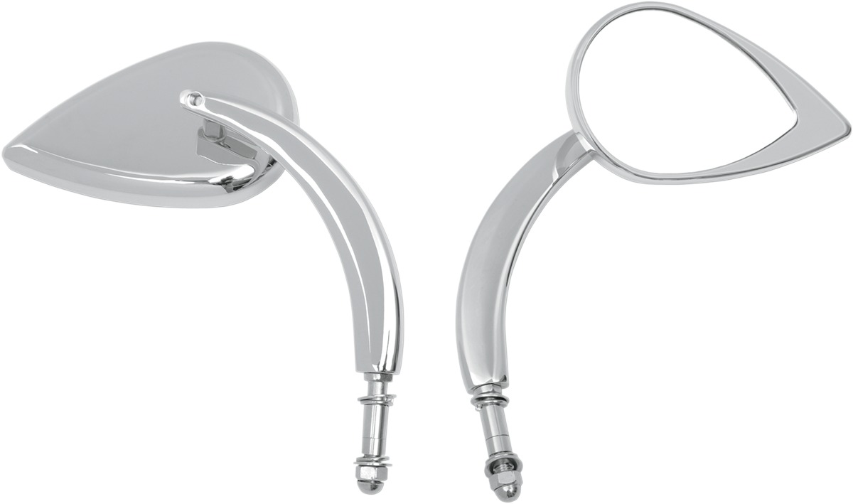 Drag Specialties Teardrop Mirror Chrome Universal Fit - Universal teardrop chrome mirror with hardware - Click Image to Close