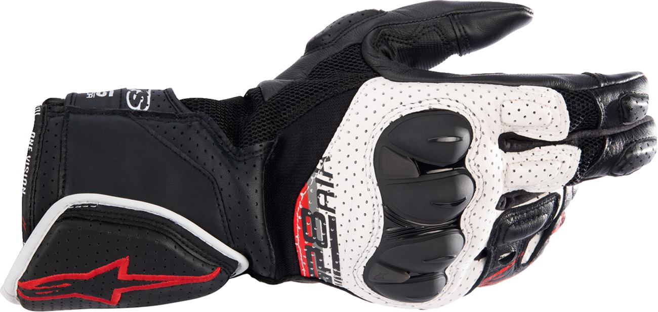 Alpinestars SP-8 V3 Air Gloves Black White Red Men's Large - Sport riding gloves, size Large, Black/White/Red - Click Image to Close