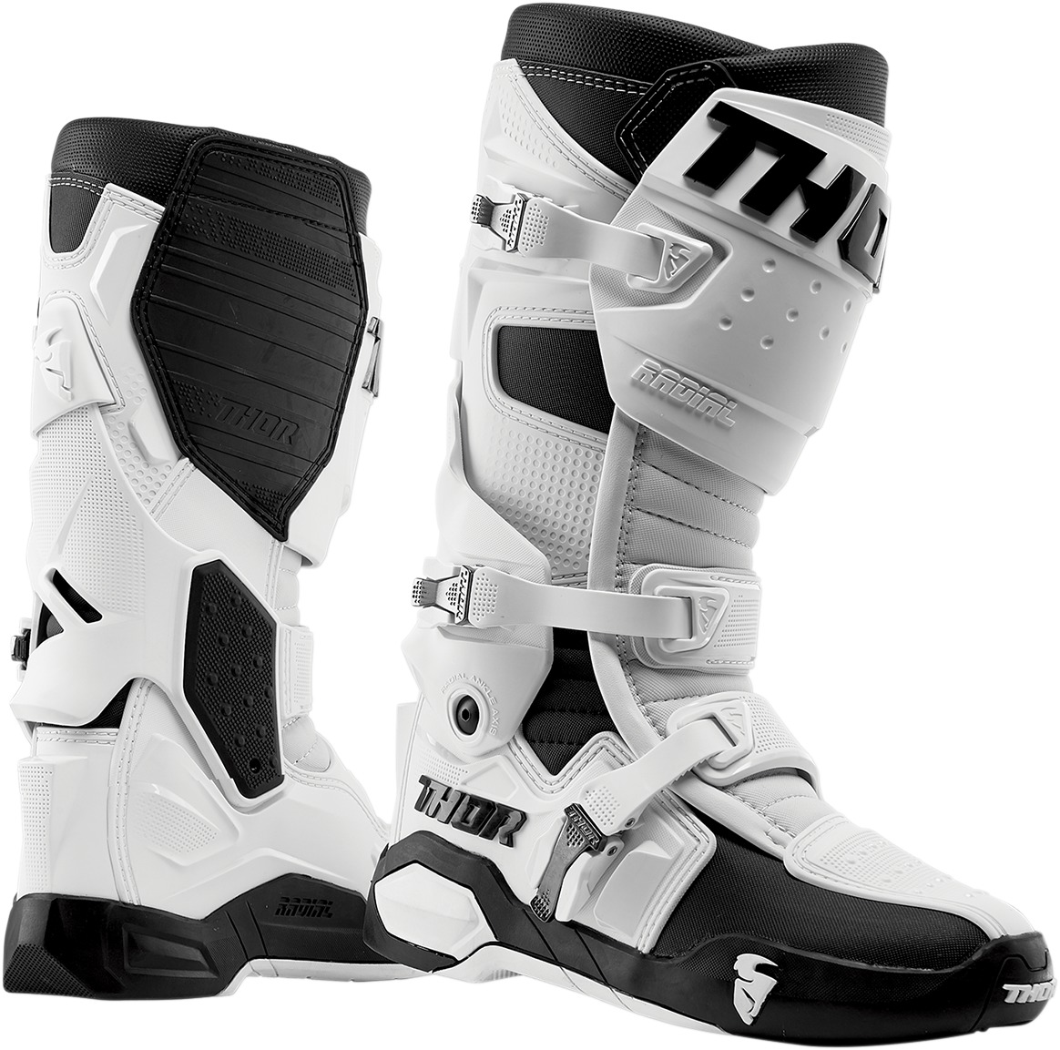 Radial Dirt Bike Boots - White Men's Size 8 - Click Image to Close