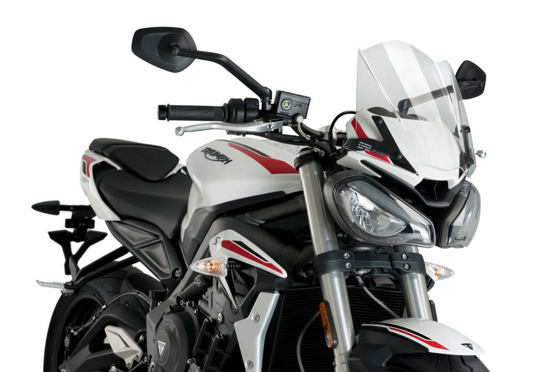 Puig Naked New Gen Sport Windscreen Clear For Triumph Street Triple 765 - Clear windscreen for Triumph Street Triple 765 - Click Image to Close