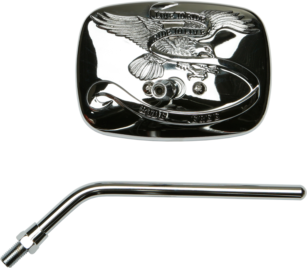 "Live to Ride" Spirit Mirror Right 10mm Chrome - Click Image to Close