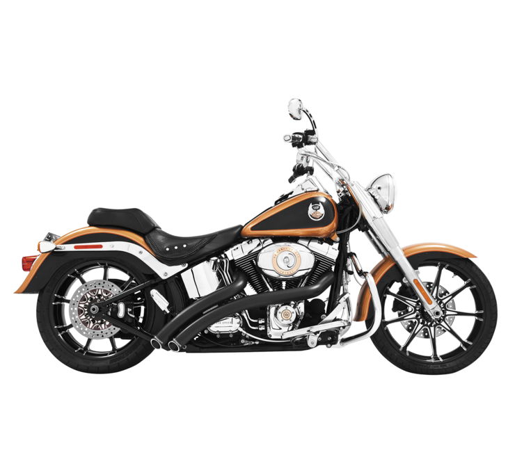 Radical Radius Black Full Exhaust - For 86-17 HD Softail - Click Image to Close